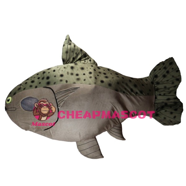 Trout With Black Plaque Mascot Costume