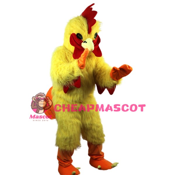Plush Chicken With Red Crest Mascot Costume