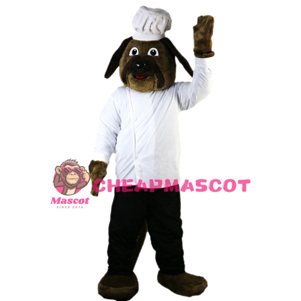 Brown Confectioner Dog Mascot Costume