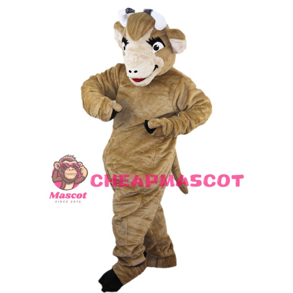 Adult Light Brown Cattle Mascot Costume