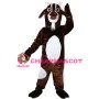Brown Goat With Pink Flower Mascot Costume