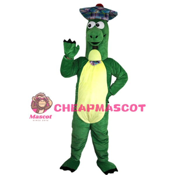 Long Head Green Dinosaur Mascot Costume