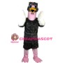 Black Ostrich With Pink Head Mascot Costume