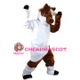 White & Brown Horse Mascot Costume