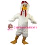 Thinking White Long Fur Chicken Mascot Costume