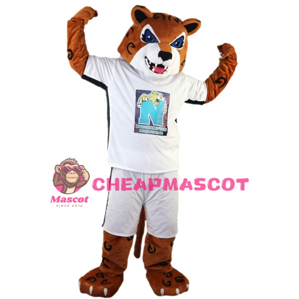 Energetic Tiger Mascot Costume For High School