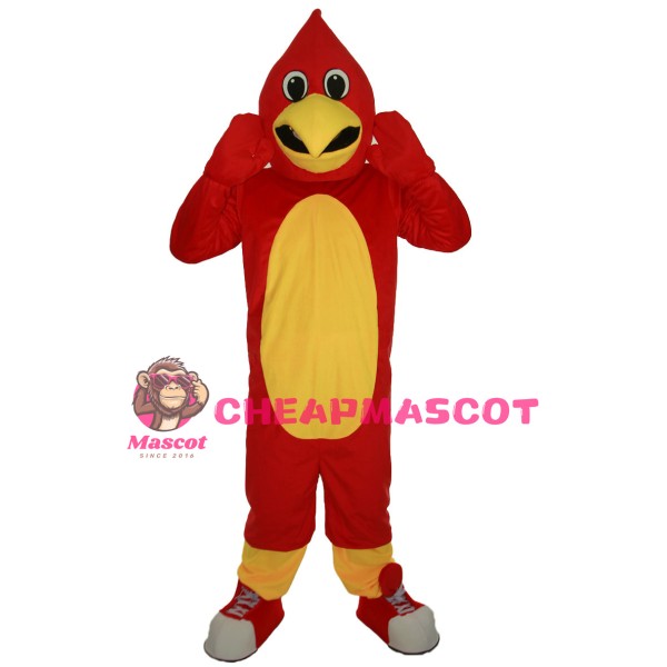 Energetic Red Bird With Sports Shoes Mascot Costume