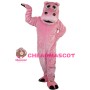 Doubtful Pink Hippo Mascot Costume