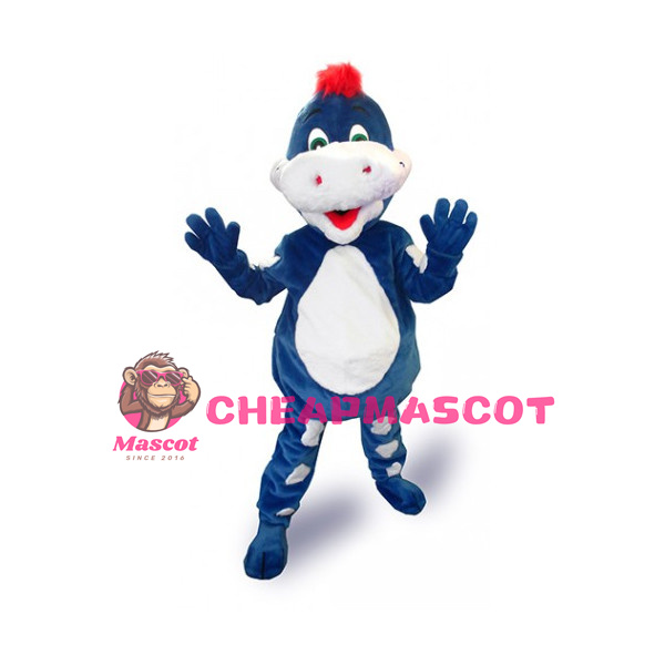 Small Blue Dinosaur Mascot Costume