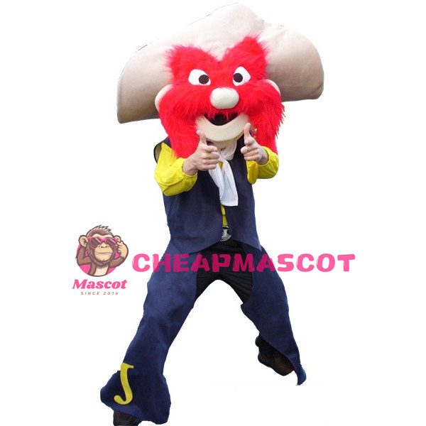 Weirdo With Face All Red Hair Mascot Costume