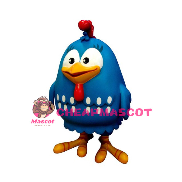 Round Body Blue Little Bird Mascot Costume