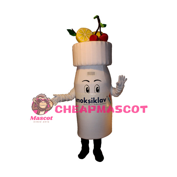White Medicine Bottle Mascot Costume
