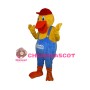 Fat Duck With Red Cap Mascot Costume
