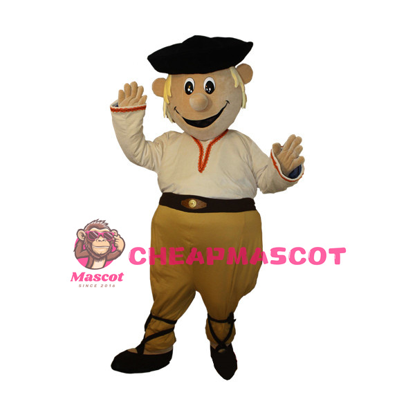 Classic Style Man With Smiling Face Mascot Costume