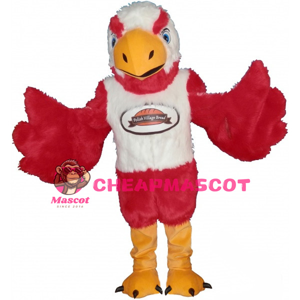 Red & White Eagle Mascot Costume For Bakery