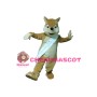 Brown Dog Wearing Ribbon Mascot Costume