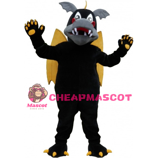 Evil Black Flying Dragon Mascot Costume
