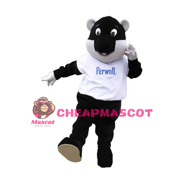 Walking Black Beaver Mascot Costume