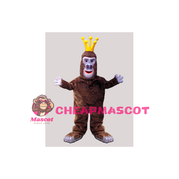 Crown Gorilla With Big Nostrils Mascot Costume
