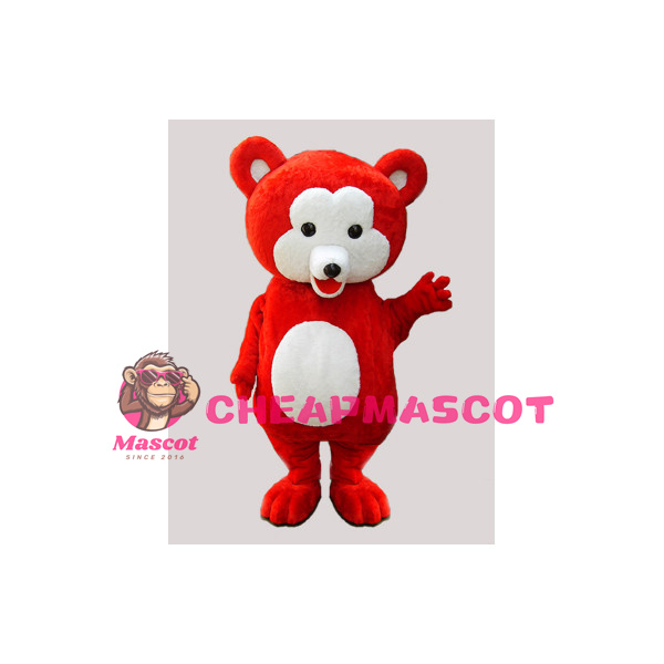 Small Red & White Bear Mascot Costume
