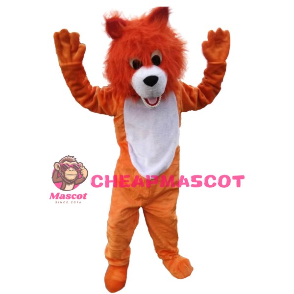 Likable Cartoon Little Orange Lion Mascot Costume