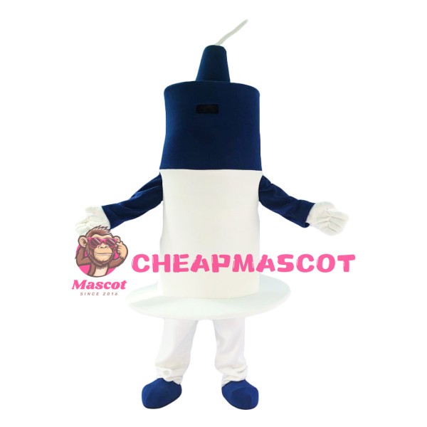 Cartoon Blue & White Syringe Mascot Costume