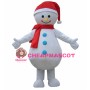Christmas Snowman With Blue Buttons Mascot Costume