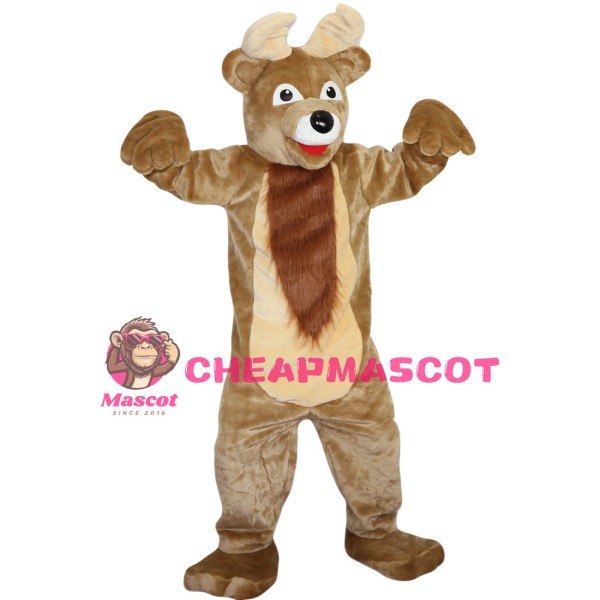 Pleasant Brown Moose Mascot Costume