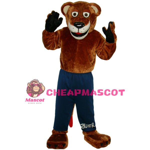Docile Cartoon Brown Tiger Mascot Costume