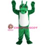 Green & White Dragon With Red Eyes Mascot Costume