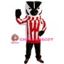 Lively Skunk With Striped Top Mascot Costume