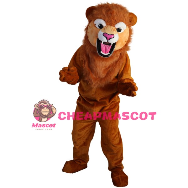 Roaring Brown Lion Mascot Costume