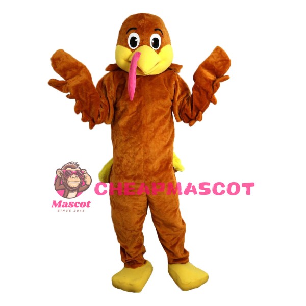 Funny Brown Bald Bird Mascot Costume