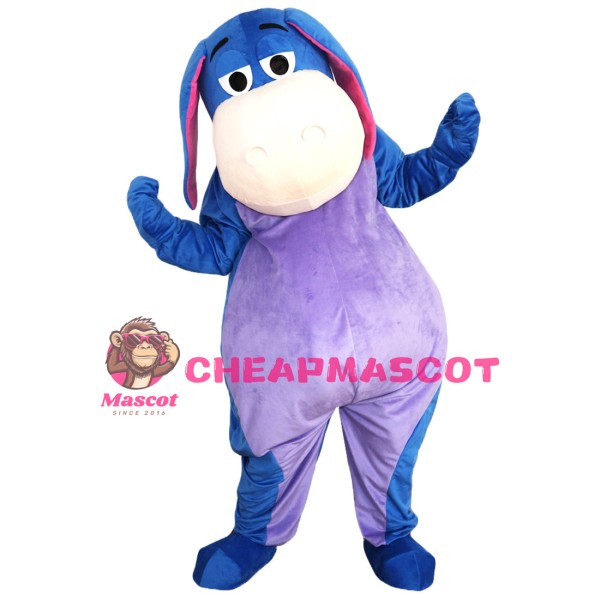 Cheering Fat Purple & Blue Horse Mascot Costume
