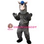 Standing Grey Horse With Blue Mane Mascot Costume