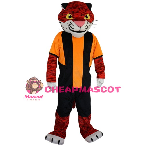 Powerful Tiger In Orange Top Mascot Costume