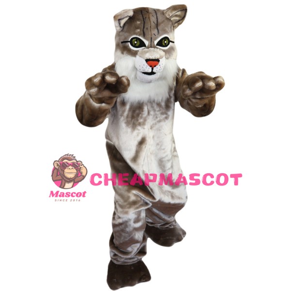 Plush Gray Tiger With Red Nose Mascot Costume