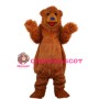 Happy Furry Brown Bear Mascot Costume