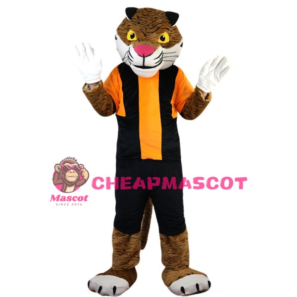 Friendly Tiger With Set Mascot Costume