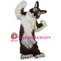 Soft Long Fur Brown & White Wolf Mascot Costume