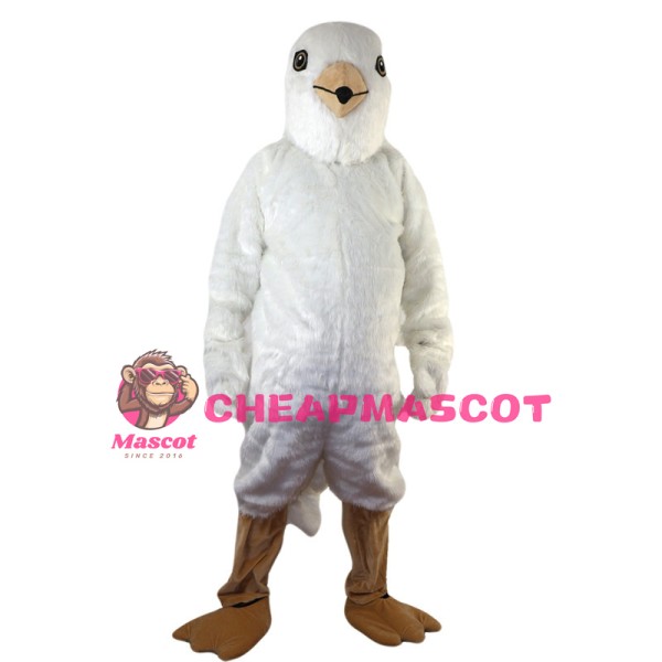 Short Plush White Bird Mascot Costume