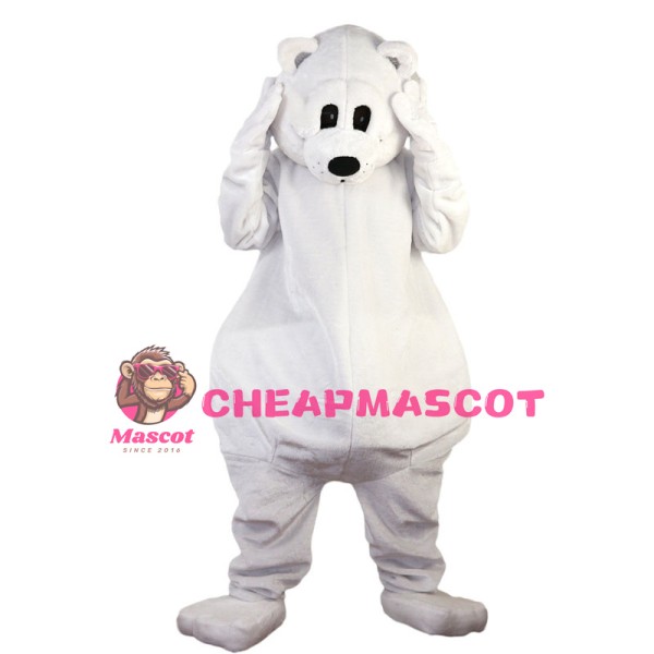 Dazed Big White Bear Mascot Costume