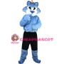 Blue Leopard With Black Shorts Mascot Costume
