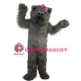 Grey Beaver With Pink Bow Mascot Costume