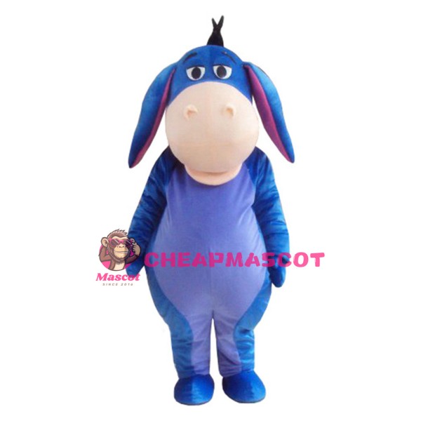 Big Mouth Blue Donkey Mascot Costume