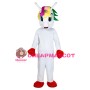 Red Hoofs Horse With Colorful Horn Mascot Costume