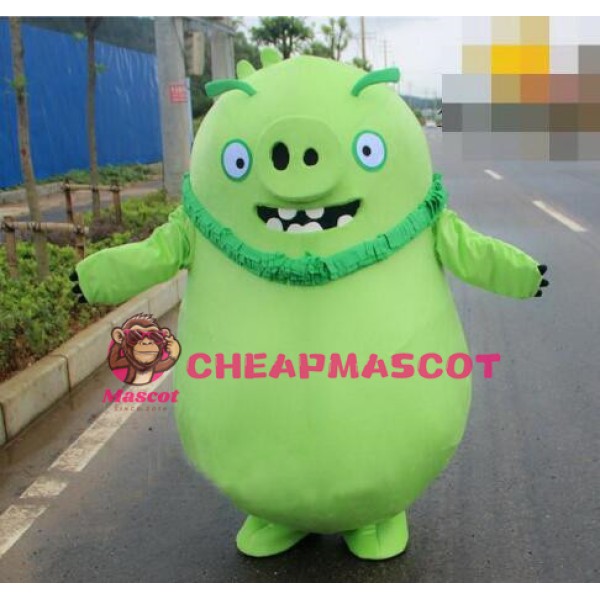 Fat Green Pig Mascot Costume