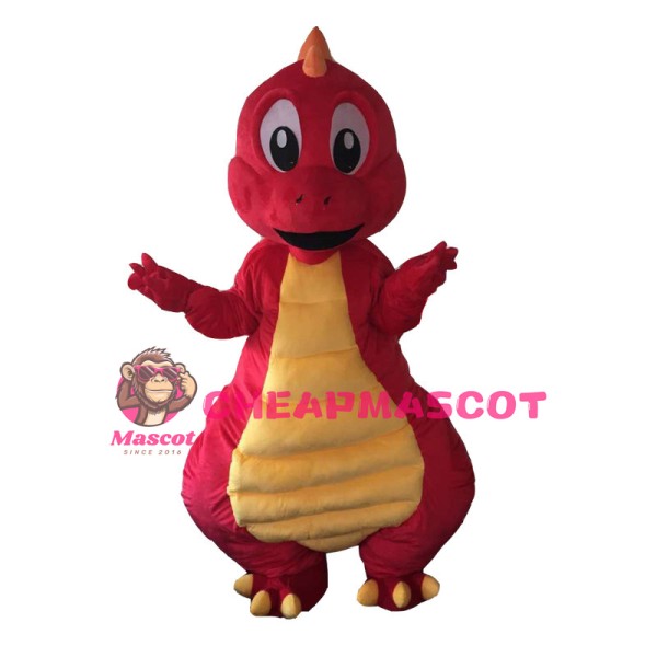 Red Dragon Baby With Yellow Belly Mascot Costume