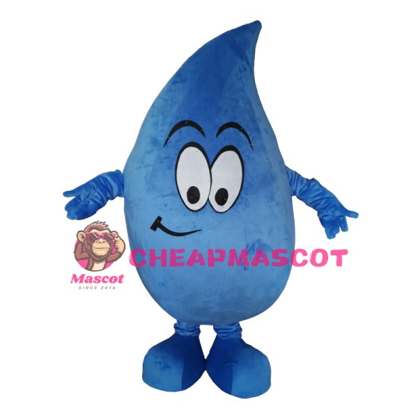Big Eyes Blue Water Drop Mascot Costume