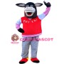 Passionate Smiling Horse In Red Vest Mascot Costume